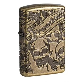 Зажигалка Armor™ Freedom Skull Antique Brass™ ZIPPO 49035 49035