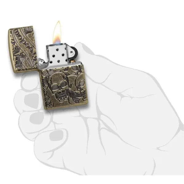 Зажигалка Armor™ Freedom Skull Antique Brass™ ZIPPO 49035 49035