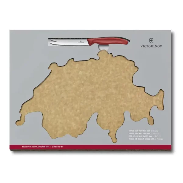 Набор Swiss Map: нож для овощей и сыра Swiss Classic 11 см + разделочная доска Epicurean VICTORINOX 6.7191.CH 6.7191.CH