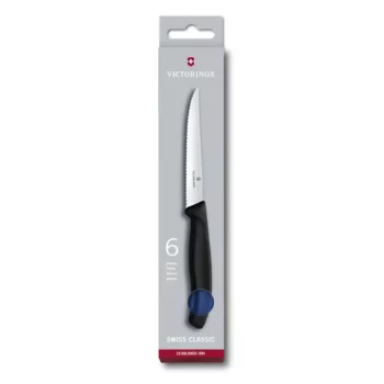 Набор из 6 ножей для стейков Swiss Classic 11 см, с серейторной заточкой VICTORINOX 6.7232.6 6.7232.6
