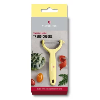 Нож для чистки томатов и киви VICTORINOX, двусторонее зубчатое лезвие, светло-жёлтая рукоять 7.6079.82