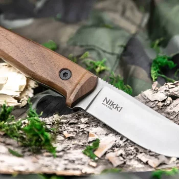 ТУРИСТИЧЕСКИЙ НОЖ NIKKI AUS-8 STONEWASH, ОРЕХ, КОЖА