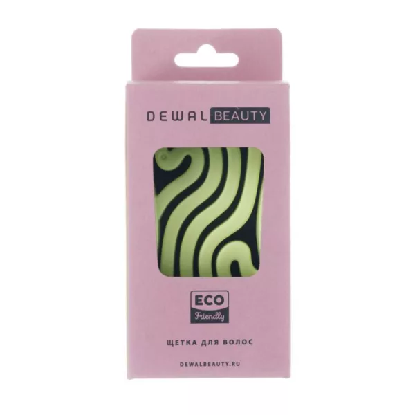 Щетка серия " Wave", продувная, с нейлоновым штифтом, форма волна DEWAL BEAUTY DBEG4-light green DBEG4-light green